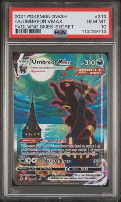 2021 POKEMON SWORD & SHIELD EVOLVING SKIES SECRET FULL ART/UMBREON VMAX PSA 10 - Image 1