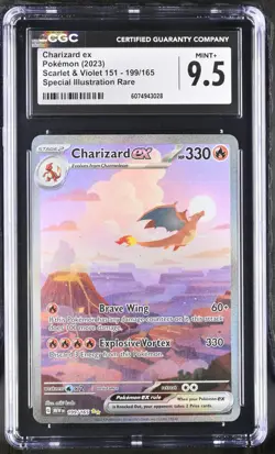 (PSA) CGC 9.5 Charizard ex SV 151 SIR Full Alt Art Pokemon Card #199 Mint+ - Image 1