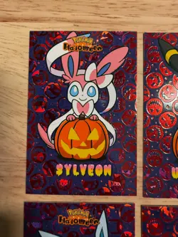 Eeveelutions Pumpkin Pokemon HALLOWEN Card Database SET Red Foil Holo - Image 3