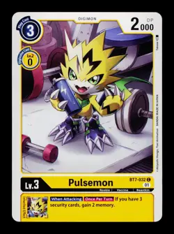 Pulsemon BT7-032 Yellow Digimon Card CCG Trading Card - Image 1