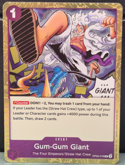 Gum-Gum Giant OP09-078 Foil PRB-02 Near Mint Card Game TCG Rare Purple NM - Image 1