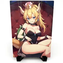 Bowsette Sexy Anime Waifu Girl Doujin Lewd Goddess Story Holographic Art Card - Image 1