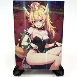 Bowsette Sexy Anime Waifu Girl Doujin Lewd Goddess Story Holographic Art Card - Image 2