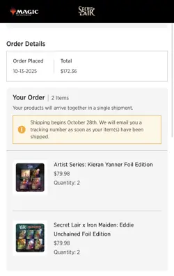 MTG Secret Lair Bundle PRESALE (4x Total). 2 Kieran Y. Foil. 2 Iron Maiden Foil - Image 2