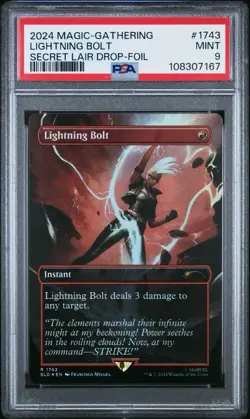 2024 MTG Storm Lightning Bolt Secret Lair Drop - Foil PSA 9 - Image 1