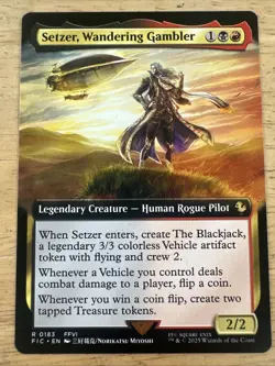 Setzer, Wandering Gambler (Extended Art) #183 (NM) Final Fantasy FIC Magic MTG - Image 1