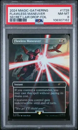 2024 MTG SECRET LAIR DROP FOIL #1728 FLAWLESS MANEUVER PSA 8 - Image 1