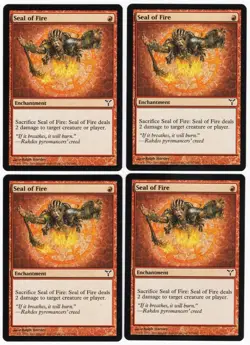 Seal of Fire x4 4x 2006 Dissension PLAYSET Red Common Enchantment MTG NM AZ1 - Image 1