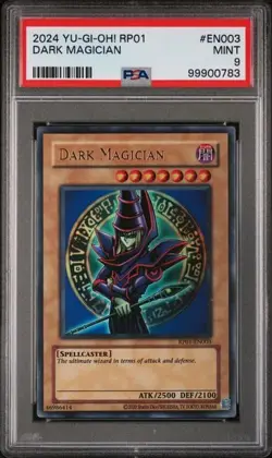 2024 Yu-Gi-Oh! Dark Magician RP01-EN003 Ultra Rare Reprint PSA 9 MINT - Image 1