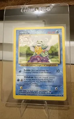 Squirtle Base Set Pokemon Card 63/102 Unlimited Common Vintage 1999 WoTC MP - Image 1