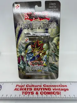 Yu-Gi-Oh 1996 Metal Raiders Unlimited Booster Pack Blister Card - Image 1