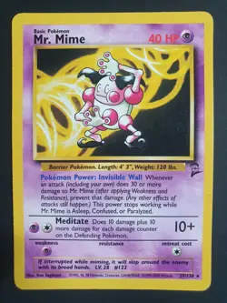 Mr. Mime 27/130 - Base Set 2 - Pokemon Card - Excellent Condition - Image 1