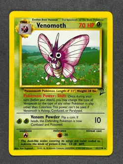 Venomoth 31/130 Base Set 2 Series RARE 2000 Stage 1 Pokemon TCG Card WOTC - Image 1