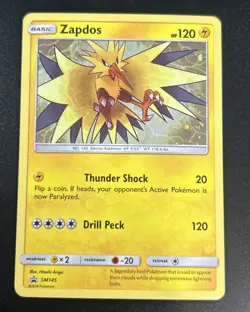 Zapdos SM145 Holo Promo Pokemon Card Sun & Moon Promos Near Mint NM - Image 1