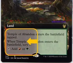 Temple of abandon Mtg MISPRINT. The color of the textbox is black instead of red - Image 3