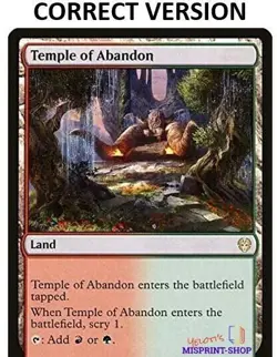 Temple of abandon Mtg MISPRINT. The color of the textbox is black instead of red - Image 4