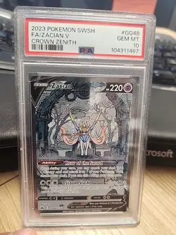 PSA 10 GEM MINT ZACIAN V ALT ART GG48/GG70 CROWN ZENITH 2023 POKEMON TCG - Image 1