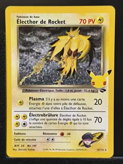 Carte Pokemon Electhor de Rocket 15/132 EB7.5 Celebrations 25 ans FR - Image 2