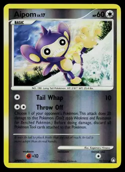 Pokemon Card - Aipom Mysterious Treasures 70/123 Reverse Holo - Image 1