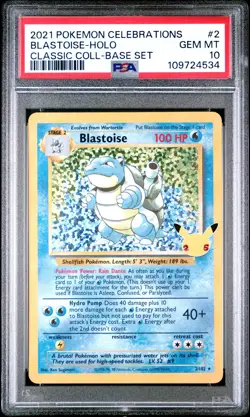2021 POKEMON CELEBRATIONS CLASSIC COLL #2 BLASTOISE-HOLO PSA 10 - Image 1