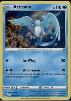 Articuno Cosmos Holo Rare - 036/195 - Silver Tempest Pokemon 2022 EE - Image 1