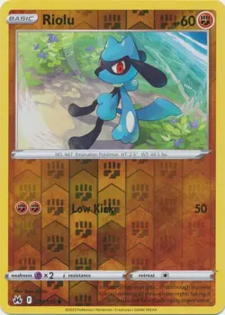 Reverse Holo Riolu 071/159 Common Crown Zenith Pokemon TCG - Image 1
