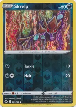 Reverse Holo Skrelp 081/159 Crown Zenith Common Pokemon TCG - Image 1