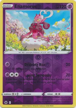 Reverse Holo Enamorus 067/159 Rare Crown Zenith Pokemon TCG - Image 1