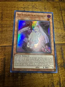 Red Blossoms from Underroot DUDE-EN006 1st Edition Ultra Rare PL + BONUS - Image 1