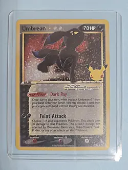 Umbreon Star 17/17 - MINT Celebrations Holo Card Classic Collection Pokemon TCG - Image 1