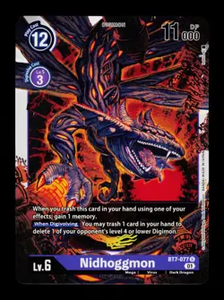 Nidhoggmon BT7-077 Purple Digimon Card CCG Trading Card - Image 1
