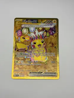 Pokemon Card TCG Sv08: Surging Sparks Pikachu EX Hyper Rare Gold 247/191 M/NM - Image 1