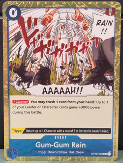 Gum-Gum Rain OP02-068 Foil PRB-02 Near Mint Card Game Event Rare Blue NM - Image 1