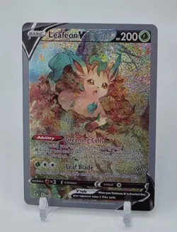Custom SPARKLING HOLO Leafeon Vmax Card Card READ DESCRIPTION BELOW - Image 1
