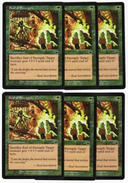 Seal of Strength x6 6x 2000 Nemesis PLAYSET+2 Green Enchantment MTG SP - NM AZ1 - Image 1