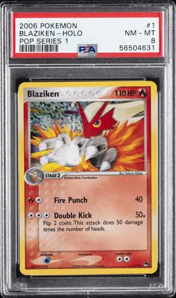 2006 POKEMON POP SER 1 #1 BLAZIKEN-HOLO PSA 8 - Image 1