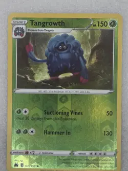 Pokemon TCG Tangrowth 005/159 Crown Zenith Reverse Holo Rare NM Pack Fresh! - Image 1