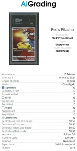 2018 RED'S PIKACHU PRESTINE 10 - Pokemon Center 20th Anniversary 270/SM-P - Image 3