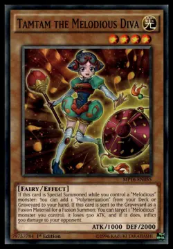 Tamtam the Melodious Diva MP16-EN055 1st Edition YuGiOh NM - Image 1