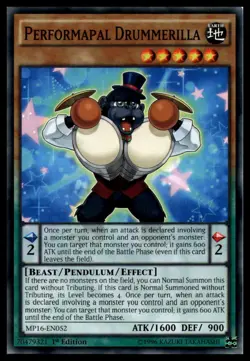 Performapal Drummerilla MP16-EN052 1st Edition YuGiOh NM - Image 1