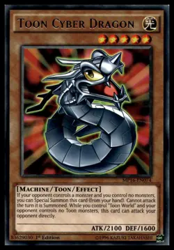 Toon Cyber Dragon MP16-EN074 2016 Mega-Tins Mega Pack 1st Edition Rare YuGiOh NM - Image 1