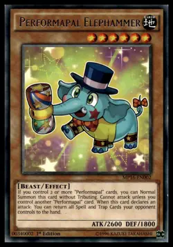 Performapal Elephammer MP16-EN002 1st Edition Rare YuGiOh NM - Image 1