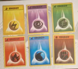 Energy Cards Full Set x 6 - Base Set 1999 Pokemon TCG WOTC - Image 1