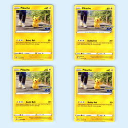 4x Pikachu 027/078 Sword Shield Pokemon GO 2022 Pokemon Cards Playset Play Set - Image 1