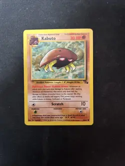 Pokemon TCG Kabuto 50/62 Fossil Unlimited Card WOTC Free Shipping D75 - Image 1