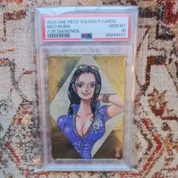 PSA 10 Nico Robin 7 of Diamonds One Piece Golden Poker Playing Cards - Image 1