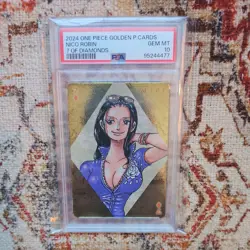 PSA 10 Nico Robin 7 of Diamonds One Piece Golden Poker Playing Cards - Image 2