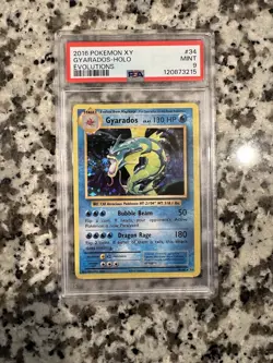 Pokemon Gyarados TCG Reverse Holo Rare Card 34/108 Evolutions XY PSA 9 - Image 1