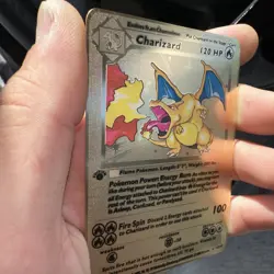 Charizard 120HP Metal gold POKEMON collectible custom / display / gift card - Image 3