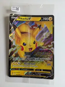 Pikachu V Jumbo Oversized Holo GAME U Promo Pokemon Card (043/185 Vivid Voltage) - Image 3